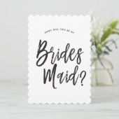 Bridesmaids fordern Skriptstil individuell an Einladung (Stehend Vorderseite)