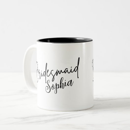 Bridesmaids Geschenke | Benutzerdefinierte schwarz Zweifarbige Tasse (Vorderseite Links)