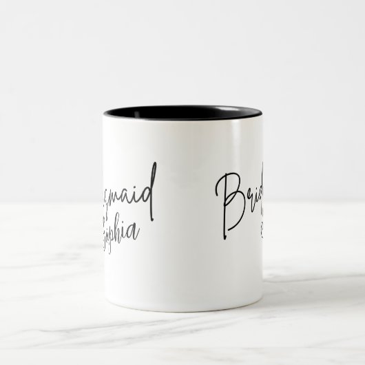 Bridesmaids Geschenke | Benutzerdefinierte schwarz Zweifarbige Tasse (Mittel)