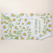 Bridesmaids Geschenke Wild daisy Blume individuell Strandtuch (Vorderseite)