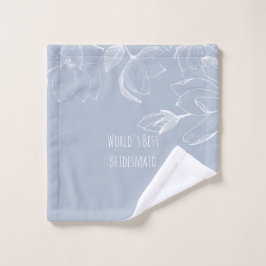 BRIDESMAIDS GIFTS Dusty Blue White Magnolias Waschlappen