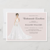 Bridesmaids Luncheon Bridal Gown Einladung (Vorderseite)