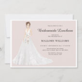 Bridesmaids Luncheon Bridal Gown Einladung (Vorderseite)