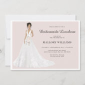 Bridesmaids Luncheon Bridal Gown Einladung (Vorderseite)