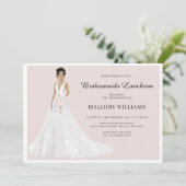 Bridesmaids Luncheon Bridal Gown Einladung (Stehend Vorderseite)