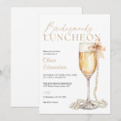 Bridesmaids Luncheon Champagne Prosecco Einladung (Vorne/Hinten)