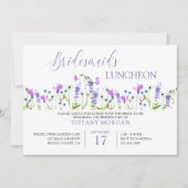 Bridesmaids Luncheon Hübsche Lila Wildblume Einladung (Vorderseite)