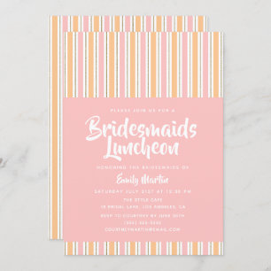 Bridesmaids Luncheon Modern Pink Gold Einladung