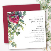 Bridesmaids Luncheon Rote Rose und Eukalyptus Einladung