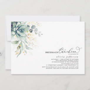 Bridesmaids Luncheon Succulents Brautparty Einladung