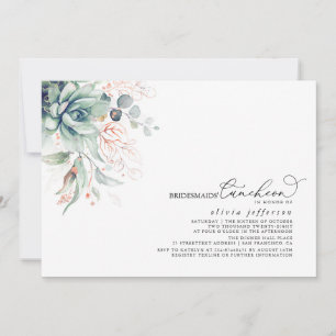 Bridesmaids Luncheon Succulents Brautparty Invi Einladung
