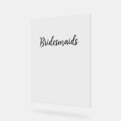 Bridesmaids Simple Wedding Black Typografy Text Acrylschild (Winkel)