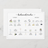 Bridesmaids Wedding Day Timeline of Events Program (Vorne/Hinten)