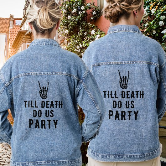 Bridesmaier bis zum Tod tun uns Party Brautparty Jeansjacke