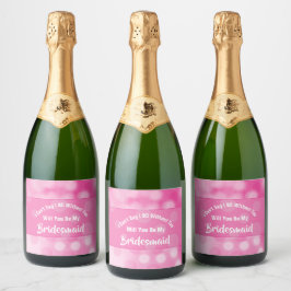 Bridesmaiervorschlag Bubbly Funkelnd Pink Niedlich Schaumweinetikett