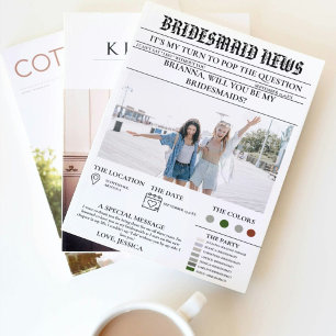 Bridesmais Vorschlag Zeitung+Informationskarte Bri Einladung