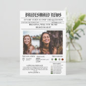 Bridesmais Vorschlag Zeitung+Informationskarte Bri Einladung (Stehend Vorderseite)