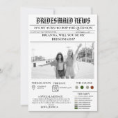 Bridesmais Vorschlag Zeitung+Informationskarte Bri Einladung (Vorderseite)
