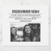 Bridesmais Vorschlag Zeitung+Informationskarte Bri Schaumweinetikett (Einzelnes Label)