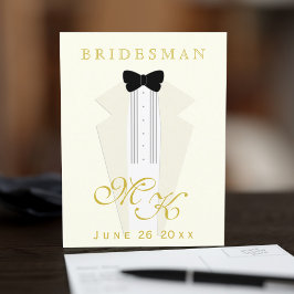 Bridesman bittet um einen Vorschlag für eine moder Postkarte