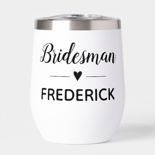 Bridesman Black Handwriting Script Wedding (Vorderseite)