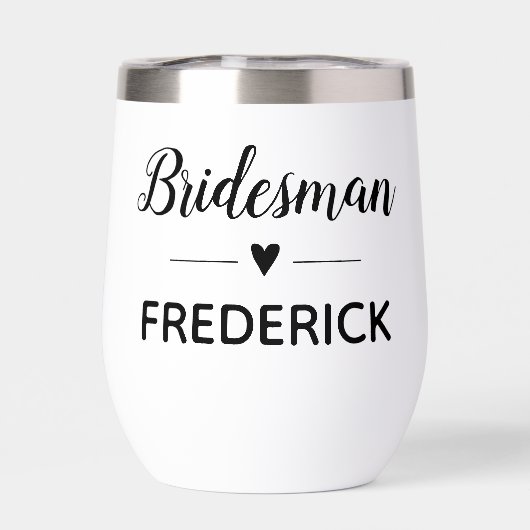 Bridesman Black Handwriting Script Wedding (Rückseite)