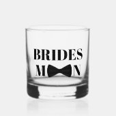 BRIDESMAN Black Krawatte Bogen Hochzeit stilvoll c Whiskyglas (Vorderseite)