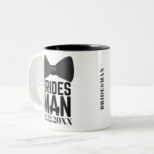 Bridesman Bow Krawatte Gastgeschenk Hochzeit Zweifarbige Tasse (Vorderseite Links)