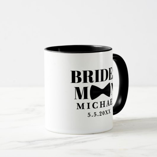 BRIDESMAN-Krawatte-Bogen-Hochzeit personalisiert Tasse (VorderseiteRechts)