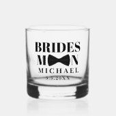 BRIDESMAN-Krawatte-Bogen-Hochzeit personalisiert Whiskyglas (Vorderseite)