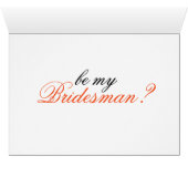 Bridesman Orange Poppy Custom Wedding Party Cards (Innenansicht Horizontal (Unten))