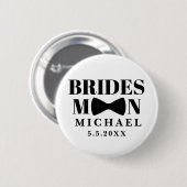 Bridesman Schwarze Krawatte Bogen Hochzeit persona Button (Vorne & Hinten)