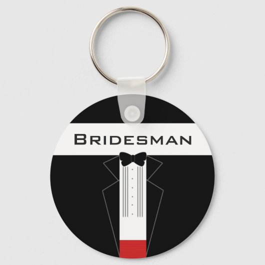 Bridesman Tuxedo Gastgeschenk Hochzeit Schlüsselan Schlüsselanhänger (Vorderseite)
