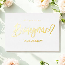Bridesman Vorschlag Gold Foil Einladung