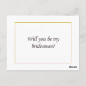 Bridesman-Vorschlagskarte Postkarte (Rückseite)