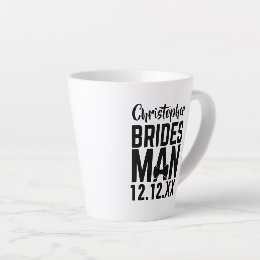 Bridesman Wedding Favor Latte Coffee Mug Milchtasse (Rechte Ecke)