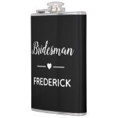 Bridesman White on Black Personalisiert Wedding Flachmann (Links)