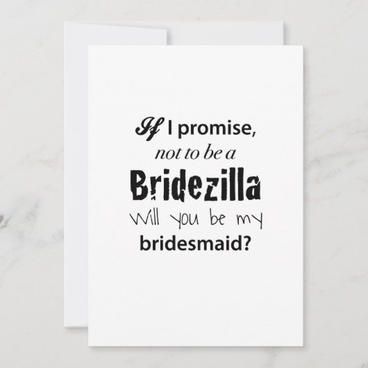 Bridezilla - Einladung von Bridesmaid (Vorderseite)