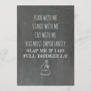 Bridezilla Funny Bridesmaid / Trauzeugin Einladung