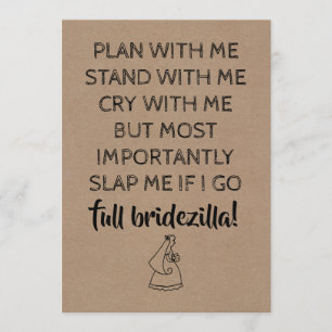 Bridezilla Funny Bridesmaid / Trauzeugin Einladung