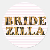 Bridezilla | Pink Stripes & Tigerprint Stickers (Vorderseite)