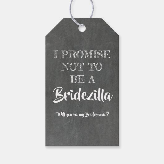 Bridezilla Promise - Vorschlag von Funny Bridesmai Geschenkanhänger (Vorderseite)