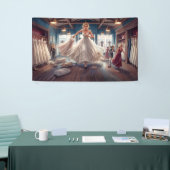 Bridezilla sucht nach einem Hochzeitskleid Banner (Messeveranstaltung)