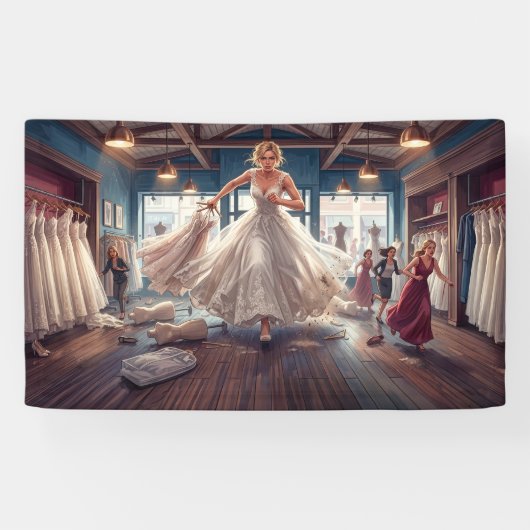 Bridezilla sucht nach einem Hochzeitskleid Banner (Horizontal)
