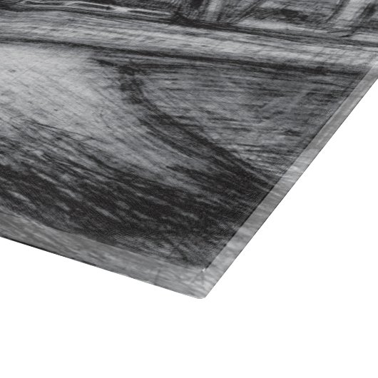 Bridge alte pencilart Monochrome Schwarz & Weiß Schneidebrett (Ecke)