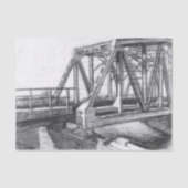 Bridge alte pencilart Monochrome Schwarz & Weiß Seidenpapier (Vorderseite)