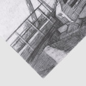 Bridge alte pencilart Monochrome Schwarz & Weiß Seidenpapier (Ausschnitt)