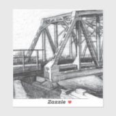 Bridge alter pencilart Monochrome Aufkleber (Blatt)