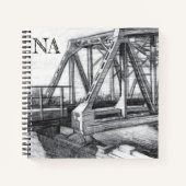 Bridge alter pencilart Monochrome Notizblock (Vorderseite)
