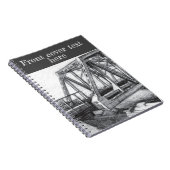 Bridge alter pencilart Monochrome Notizblock (Rechte Seite)